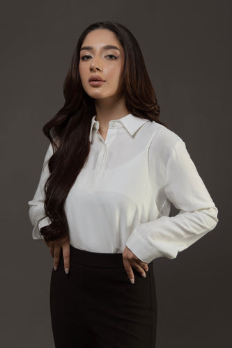 Layered Cami Shirt in Ivory