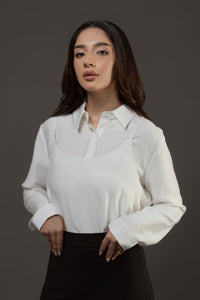 Layered Cami Shirt in Ivory