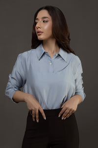 Layered Cami Shirt in Baby Blue