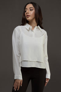 Layered Cami Shirt in Ivory