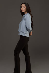 Layered Cami Shirt in Baby Blue