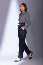 Load image into Gallery viewer, Belted Hem Cropped Jacket in Grey