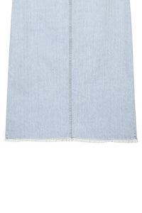 Denim Maxi Skirt in Light Wash