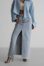 Load image into Gallery viewer, Denim Maxi Skirt in Light Wash