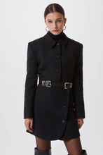 Load image into Gallery viewer, Belted Hem Cropped Jacket in Black