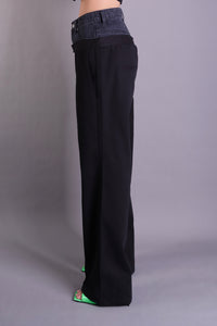 Hybrid Contrast Pants in Black