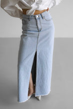 Load image into Gallery viewer, Denim Maxi Skirt in Light Wash