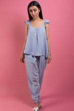 Load image into Gallery viewer, Ruffle Sleeve Loungewear Set in Blue