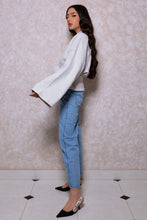 Load image into Gallery viewer, Cinched Waist Lounge Sweatshirt in Cloud Grey