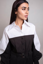 Load image into Gallery viewer, Colorblock Jumpsuit in Black and White