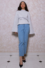 Load image into Gallery viewer, Cinched Waist Lounge Sweatshirt in Cloud Grey