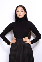 Load image into Gallery viewer, Turtleneck Ribbed Bodysuit in Black