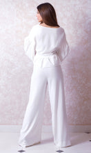 Load image into Gallery viewer, Puffy Sleeve Blouse with Peplum Hem