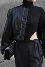 Load image into Gallery viewer, Turtleneck Ribbed Bodysuit in Black