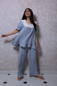 Babydoll Loungewear Set in Sky Blue