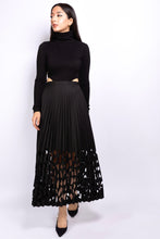 Load image into Gallery viewer, Punched Midi Skirt in Black