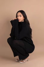 Load image into Gallery viewer, High Neck Plisse Blouse in Black