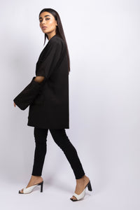 Oversized Elbow Cut-Out Blazer in Black