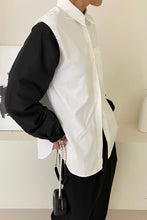 Load image into Gallery viewer, Contrast Nylon Sleeve Shirt with Pocket in Black/White