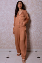 Load image into Gallery viewer, Lounging Onesie with Oversized Pockets in Caramel