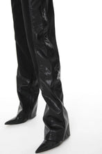 Load image into Gallery viewer, Leather Trim Flare Leg Trousers