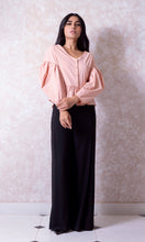 Load image into Gallery viewer, Puffy Sleeve Blouse with Peplum Hem