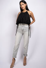Load image into Gallery viewer, Bubble Hem Top in Black